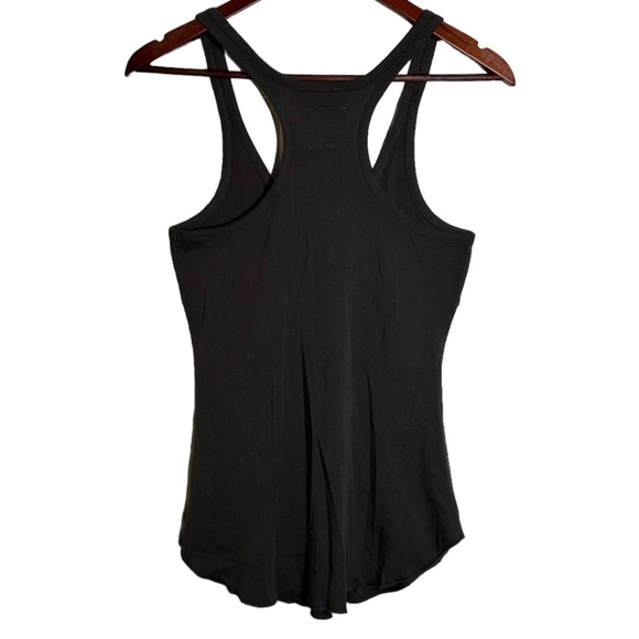 Chaser Racerback Tank Top Corset Front Curved Hem Faded Black Medium - Picture 2 of 16